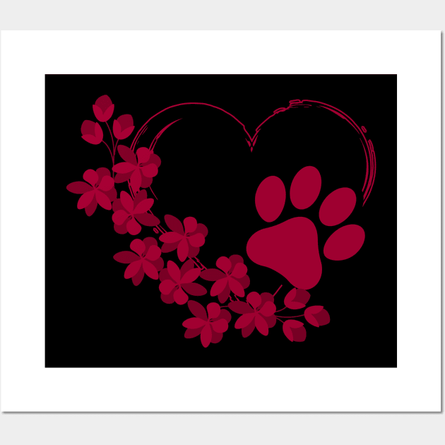 Dog Paw With Floral look Wall Art by NICHE&NICHE